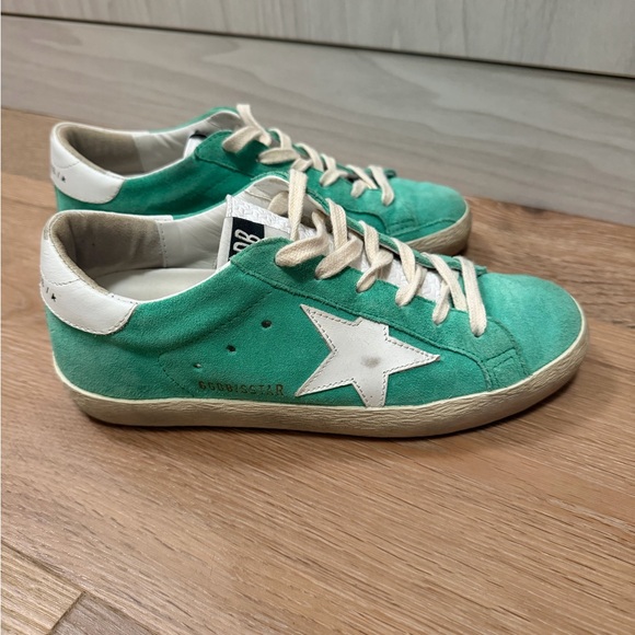 Golden Goose Green and White Sneakers - Picture 2 of 4